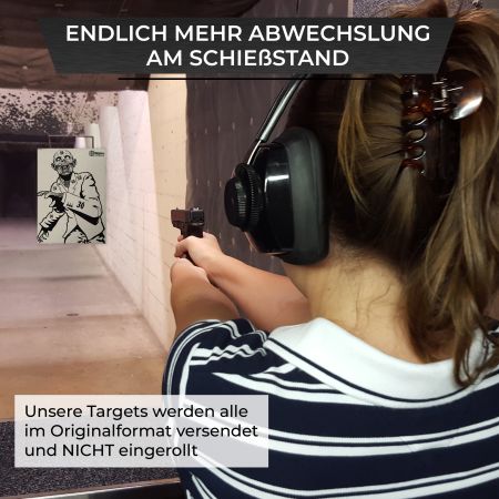 Preview: Zombie Snobby - Graspapier mit klar sichtbaren Einschusslöchern und blendfreier Oberfläche